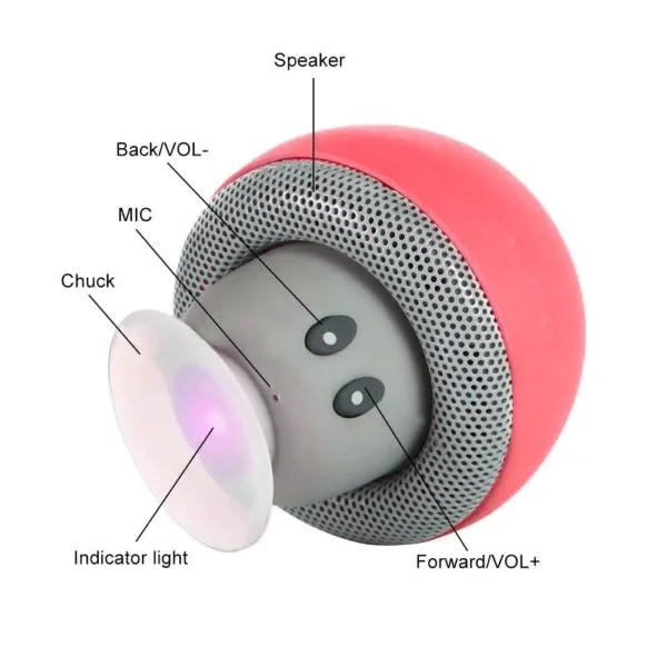 Portable Wireless Mushroom Bluetooth Speakers with Built-in Mic